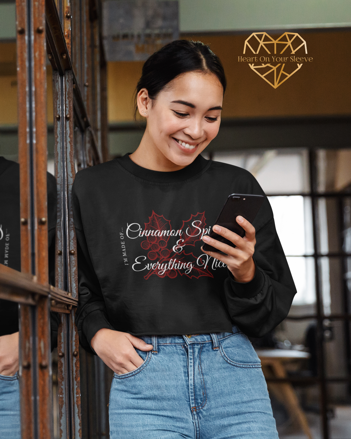 Cinnamon Spice - Ladies' Crop Sweatshirt