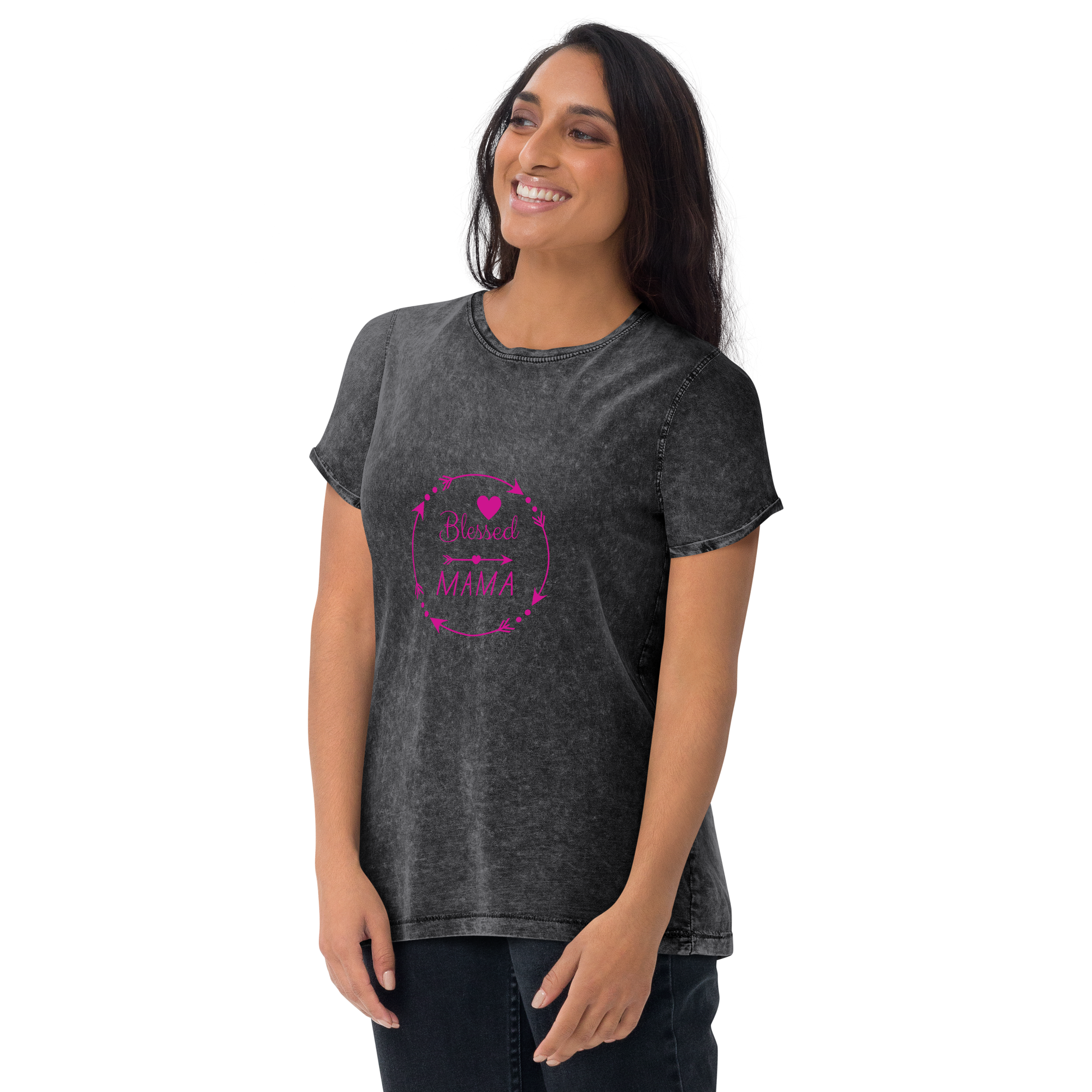 Blessed Mama - Women's Denim T-Shirt